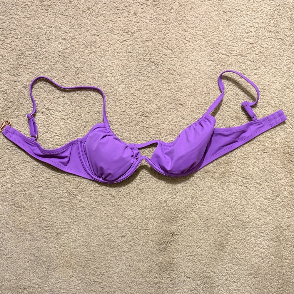 Shade & Shore Purple and Tan Bikini Top